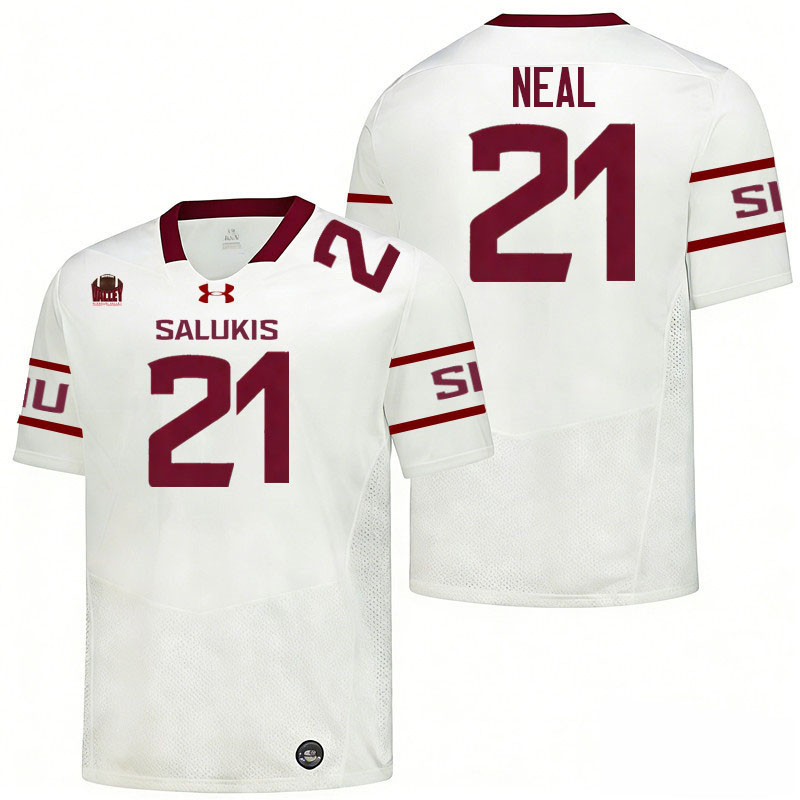 Southern Illinois Salukis #21 Ryan Neal College Football Jerseys,Uniforms-White